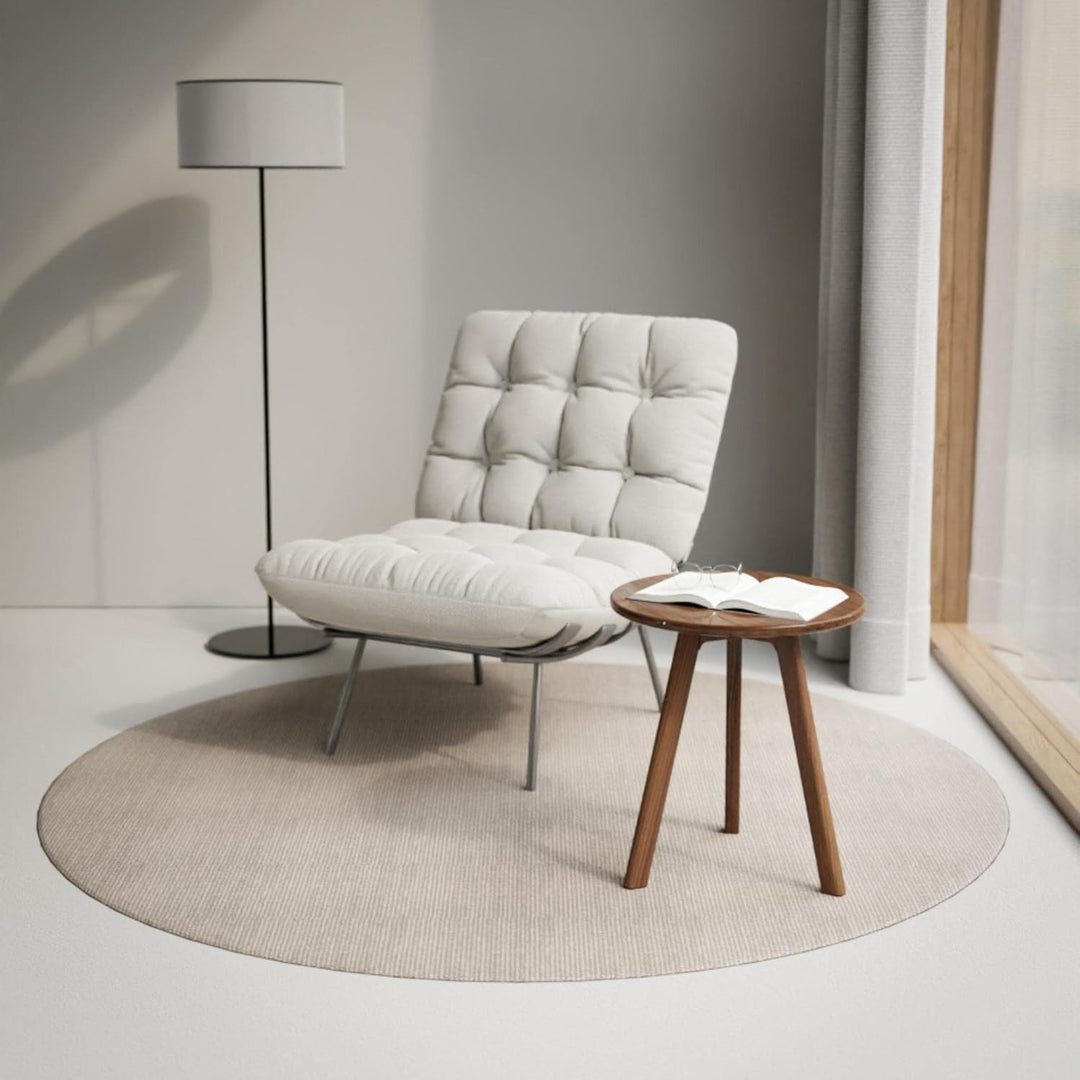 Beistelltisch rund Massiv Walnussholz für Wohnzimmer Premium Sofa Tisch Minimales Skandinavisches De