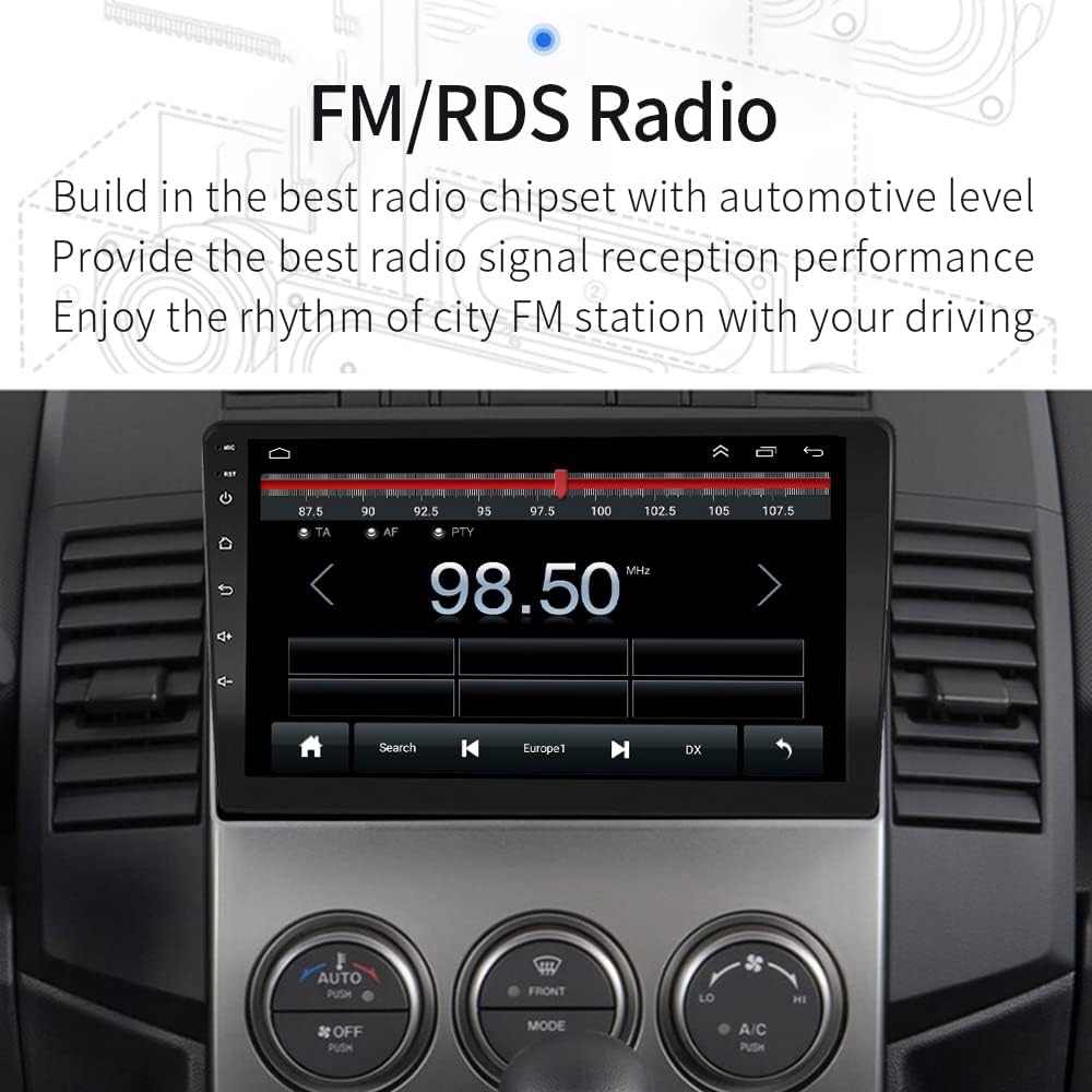 LEXXSON Carplay Radio Android Radio für Mazda 5 2005-2010 mit 9 Zoll kapazitivem Touchscreen SWC GPS