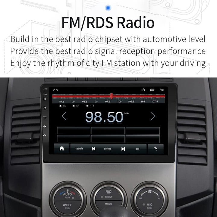 LEXXSON Carplay Radio Android Radio für Mazda 5 2005-2010 mit 9 Zoll kapazitivem Touchscreen SWC GPS