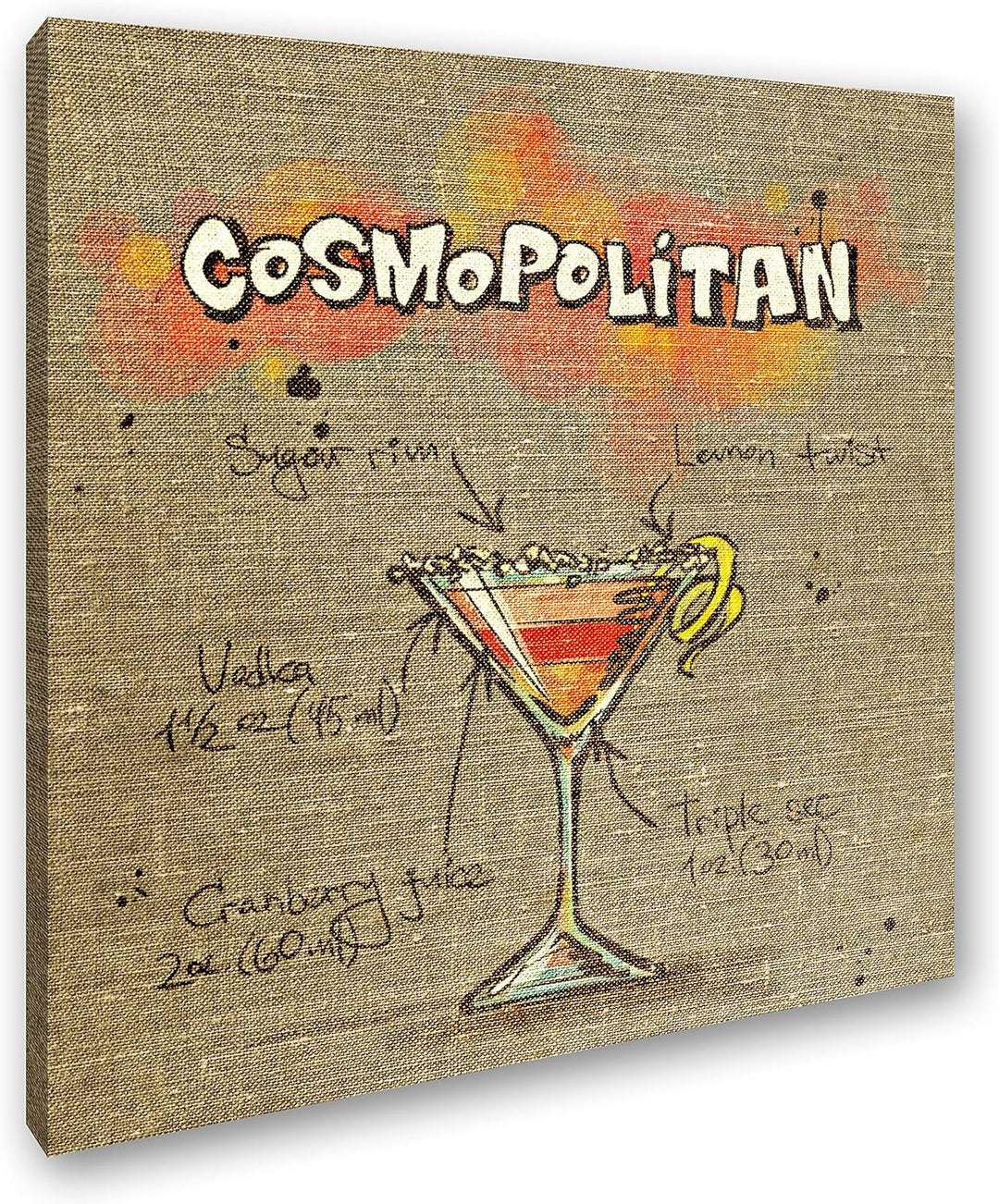deyoli Rezept für einen Cosmopolitan Format: 70x70 als Leinwandbild, Motiv fertig gerahmt auf Echtho