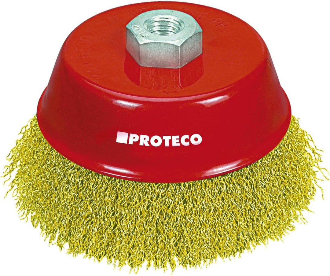 Proteco-Werkzeug® Drahtbürste Set 4 tlg für Winkelschleifer Stahldraht Topfbürste Kegelbürste Rundbü