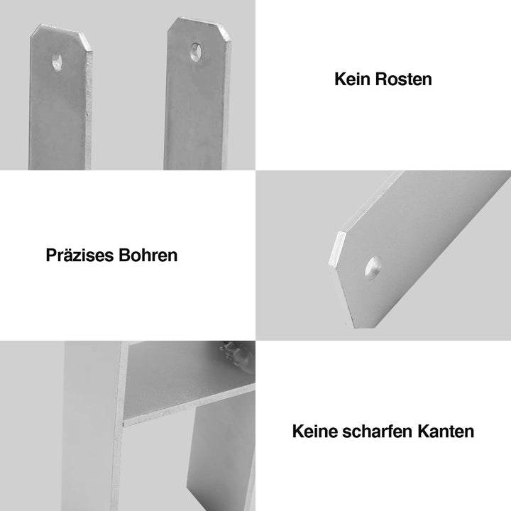 Ansobea H-Pfostenträger H-Anker Pfostenanker Set H Anker Pfostenträger Träger Anker Pfosten H-Form S