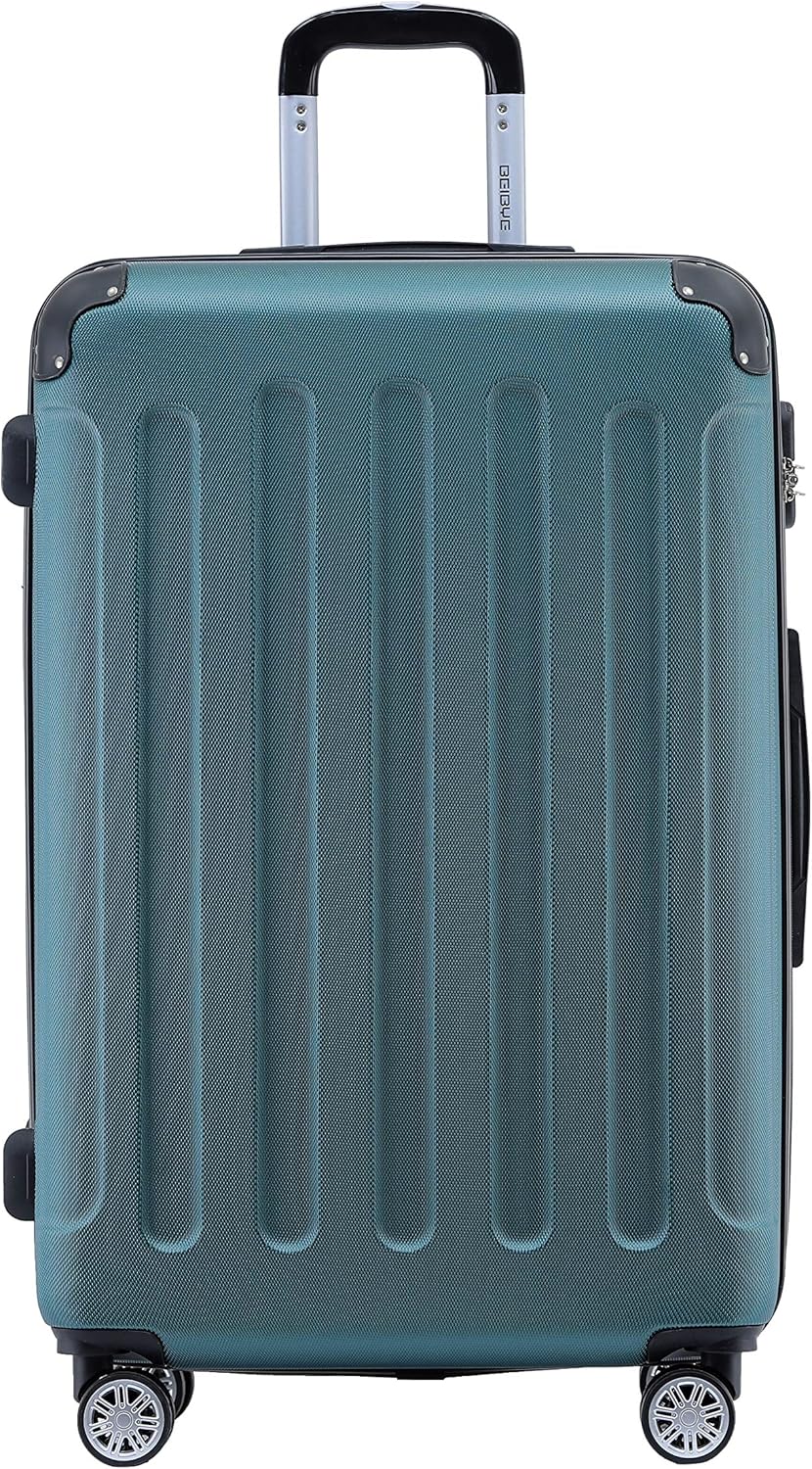 BEIBYE- Hartschalenkoffer Koffer Trolley Rollkoffer Reisekoffer Zahlenschloss 4 Zwilings-Rollen (For