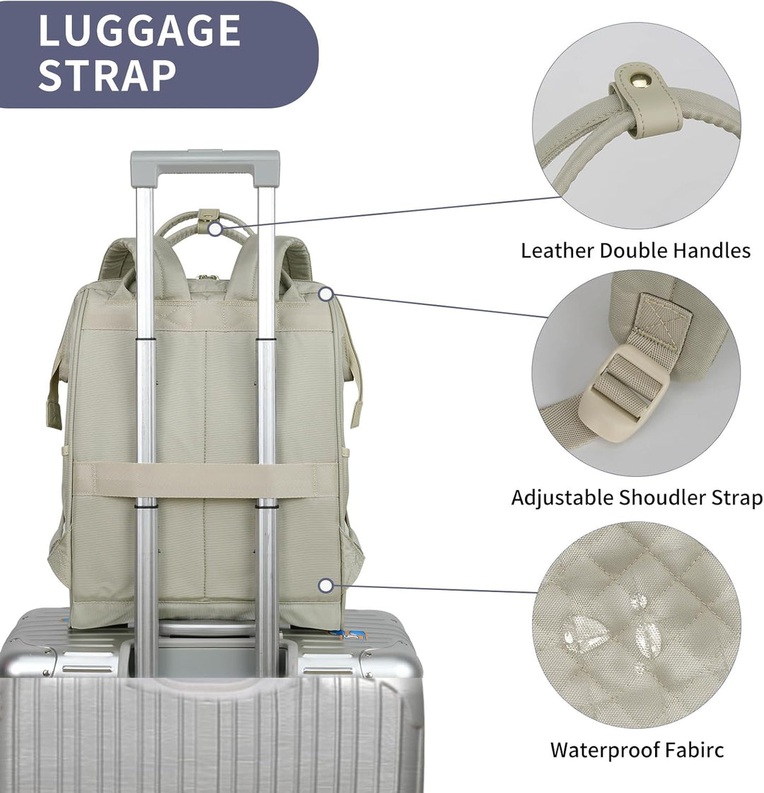 EMPSIGN Rucksack Damen Laptop Rucksack, Beige