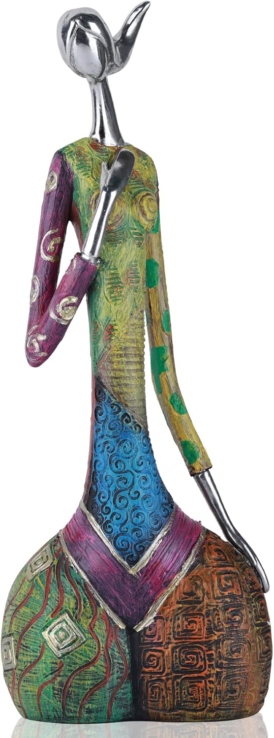 Statuen und Skulpturen Abstrakter Yoga-Kunst Frau, kreative Vollfarb-Ölgemälde-Kunst-Frauenstatue, M