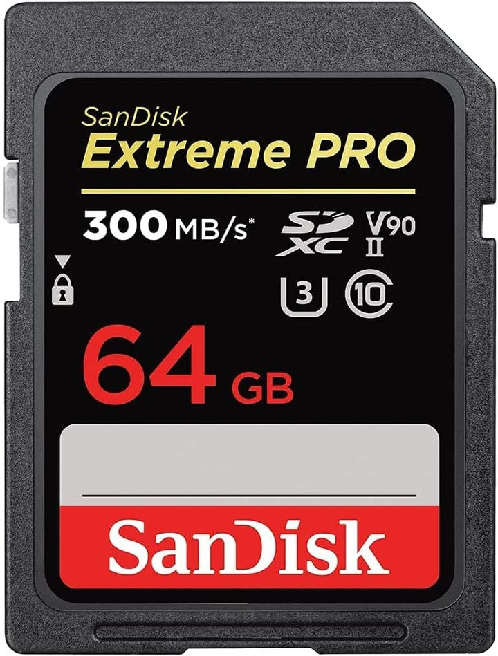 SanDisk Extreme PRO SDHC UHS-II Speicherkarte V90 64 GB (300 MB/s, 8K-, 4K- und Full-HD-Videoaufnahm