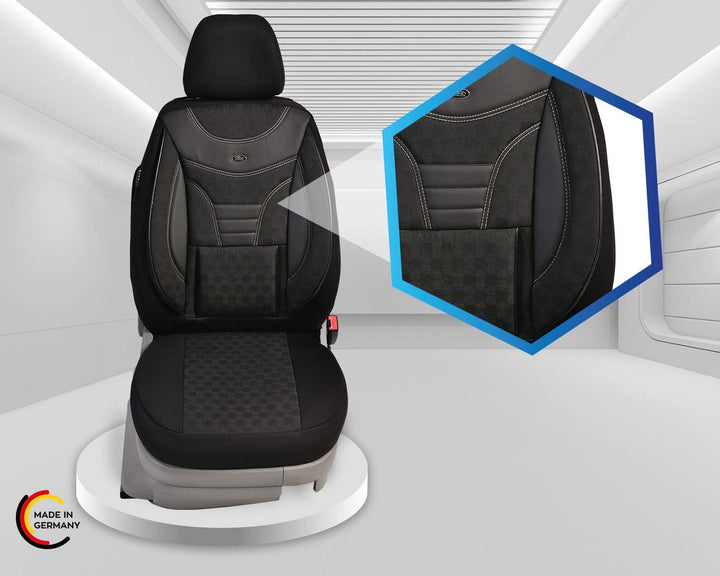 BREMER SITZBEZÜGE Mass Auto Schonbezüge kompatibel mit VW T-Cross Fahrer & Beifahrer Set ab 2019 / A