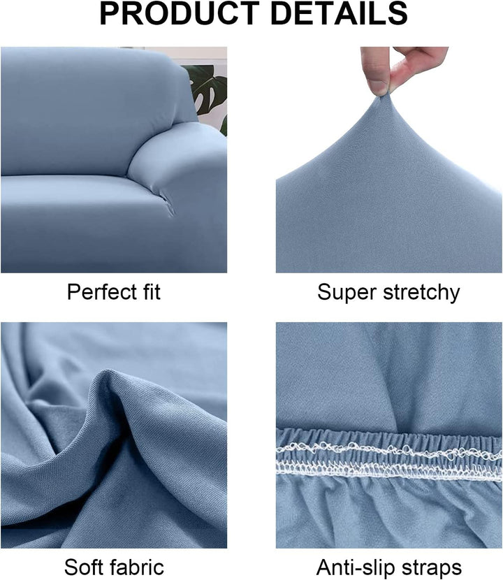 Jaotto Sofabezug 3 Sitzer Elastischer Stretch Spandex Sofa Überwürfe Sofahusse Antirutsch Waschbar S
