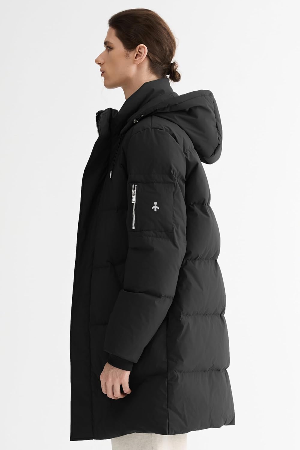 Orolay Herren Daunenjacke Warmer Wintermantel Mittellang Freizeit Hooded Steppmantel L Neues Schwarz