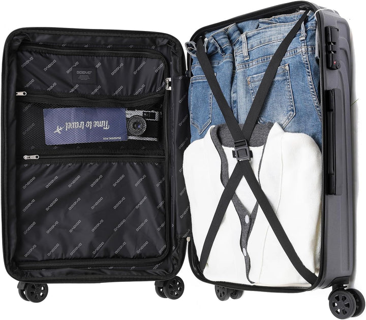 BEIBYE Kofferset Rollkoffer Koffer Hartschale,TSA Schloss, Zwillingsrollen, Erweiterung (Businessgre