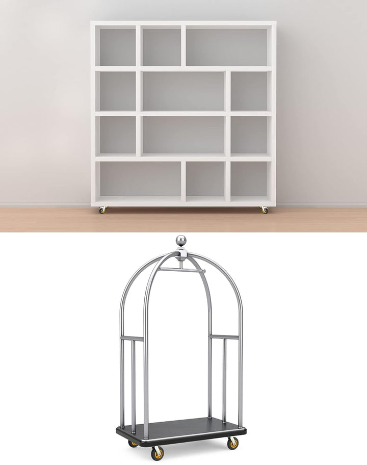 QWORK® 4 Stück 200mm schwerlastrollen - bis 280 kg pro rolle - stossdämpfung lenkrollen für möbeltra