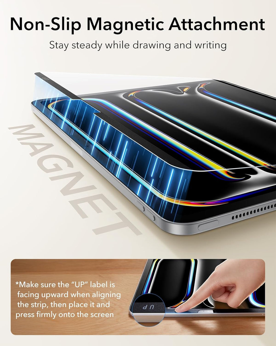 ESR für iPad Pro 13 (2024) Paper Feel magnetischer Schutzfolie, Schreiben und Zeichnen wie auf Papie
