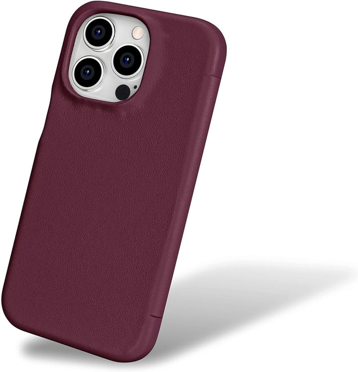 Mobiskin Hülle für iPhone 15 PRO (6,1 Zoll), Handyhülle mit Leder, Case kompatibel mit MagSafe, Schu