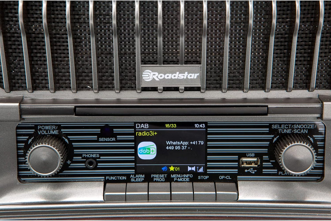 Roadstar HRA-270CD+BT Tragbares CD-Radio Vintage Digital Dab/Dab+/FM, CD-MP3-Player, Bluetooth, USB,