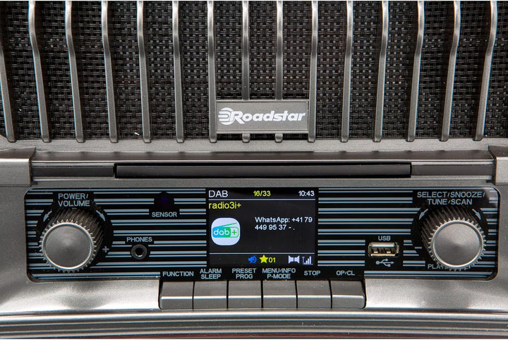 Roadstar HRA-270CD+BT Tragbares CD-Radio Vintage Digital Dab/Dab+/FM, CD-MP3-Player, Bluetooth, USB,