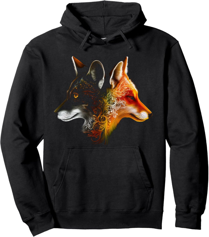 Fuchs - Yin und Yang - Kunstwerk - Tierische Kunst Fuchs Pullover Hoodie