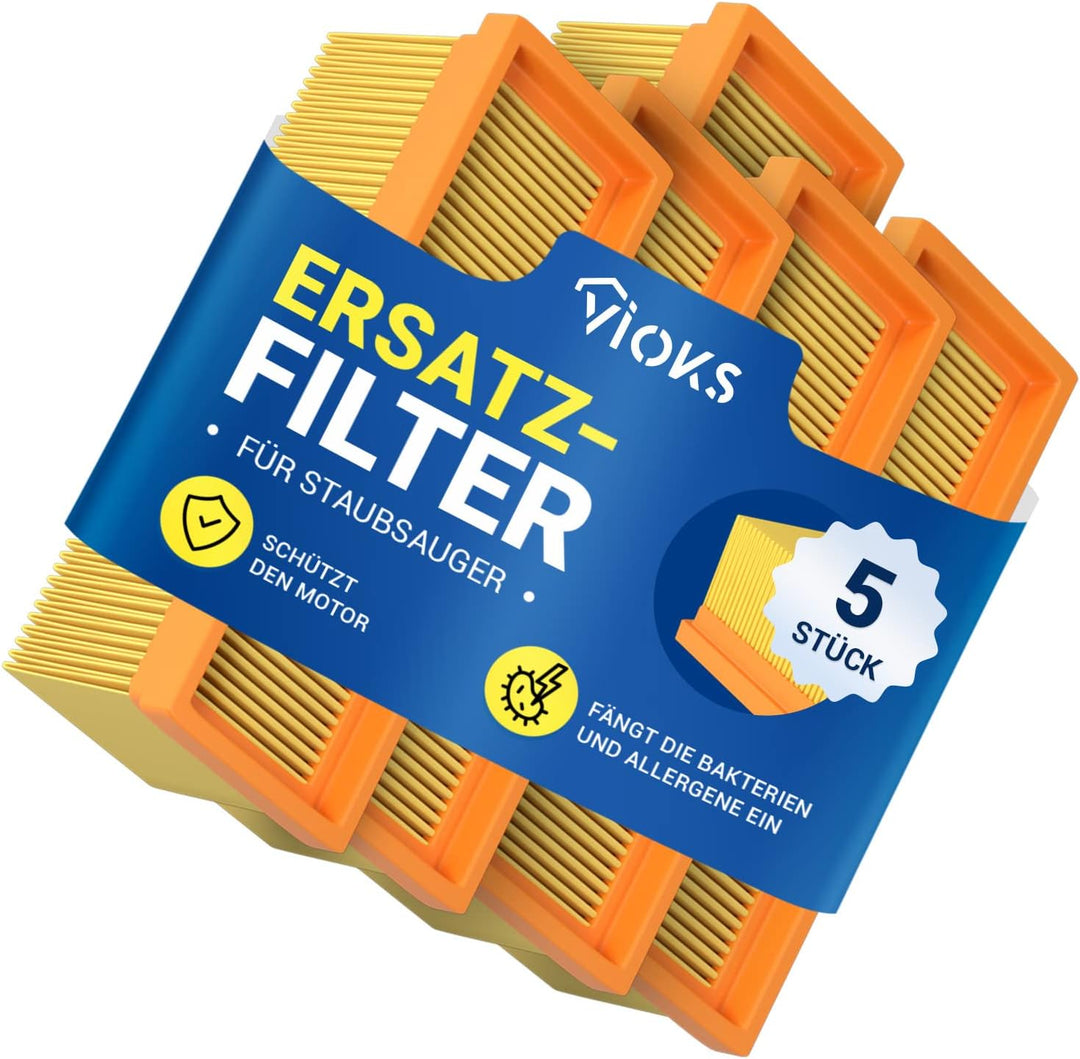 Vioks Kärcher Staubsauger Filter Set 5x Ersatz Für Kärcher 6.414-498.0 - SE Filter, Kärcher Flachfal