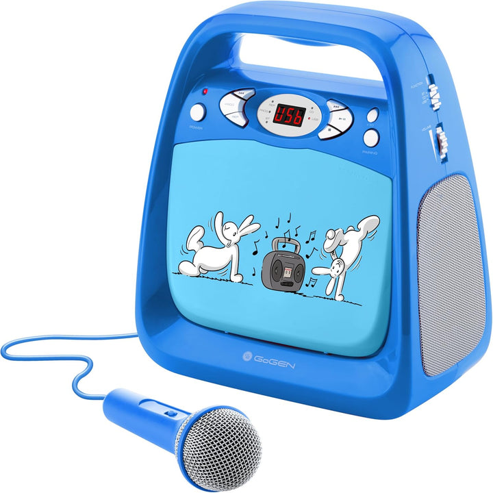 GOGEN Kinderkaraoke und CD Player I USB I MP3 I Mikrofon inklusive I Kopfhörerausgang I tragbar I Ba