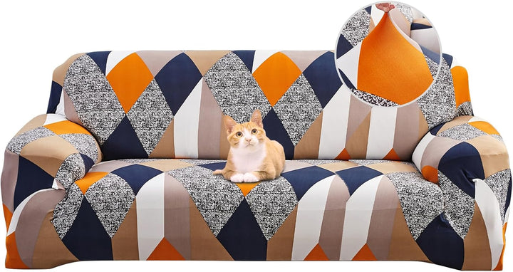 Jaotto Sofabezug 3 Sitzer Elastischer Stretch Spandex Sofa Überwürfe Sofahusse Antirutsch Waschbar S