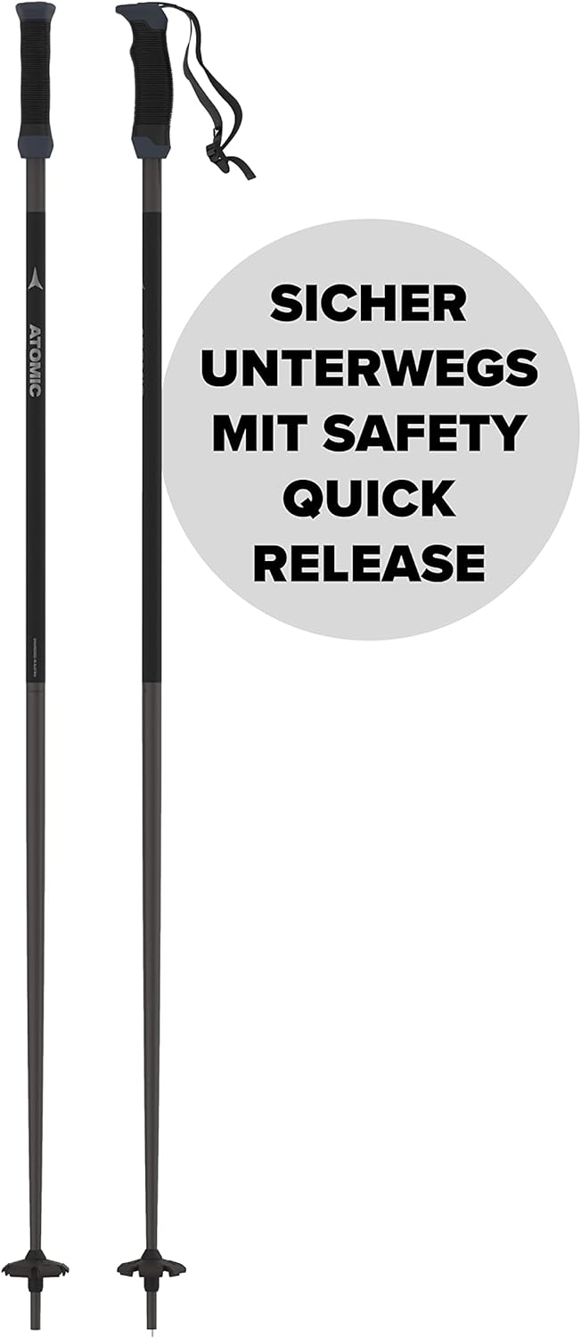 ATOMIC AMT SQS Skistöcke - Zuverlässiger 4 Aluminium Skistock - Ergonomischem Griff am Stock - Safet
