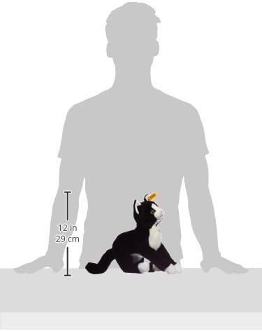 Steiff Mimmi Schlenker Katze - 30 cm - Kuscheltier für Babys - weich & waschbar - schwarz/weiss (099