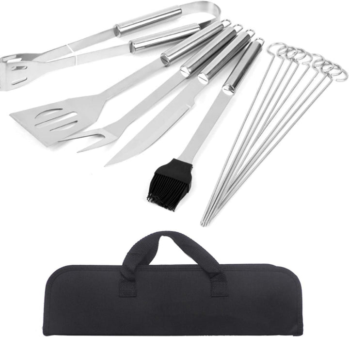 Grillbesteck Set - 13 Stücke Grillzubehör Grillwerkzeug Grillset BBQ Grill Zubehör Grillbesteck Edel