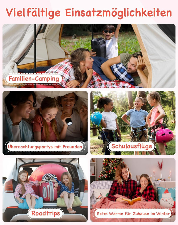 KingCamp Kinderschlafsack Schlafsack Winter Warmer Deckenschlafsack 3-4 Jahreszeiten für Kinder beim
