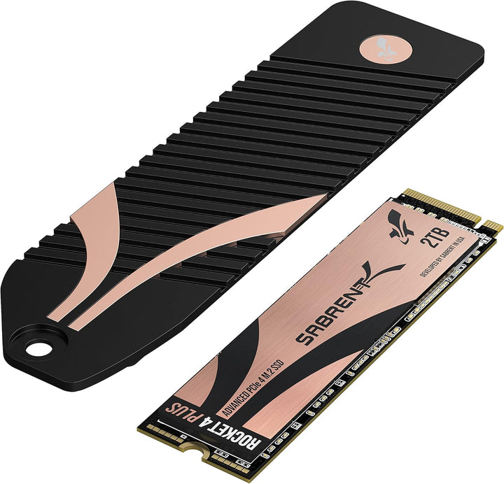 Sabrent M.2 NVMe SSD 2TB Gen 4 mit PS5 Kühlkörper, Internes Solid State 7100 MB/s Lesen, PCIe 4.0 in