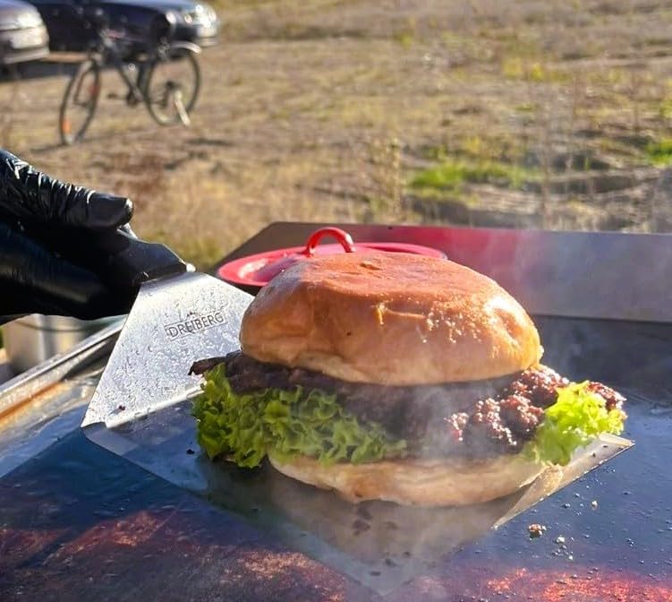 DREIBERG® XXL Grillspachtel Set aus Edelstahl – Grill Pfannenwender für Smash Burger. Das perfekte P