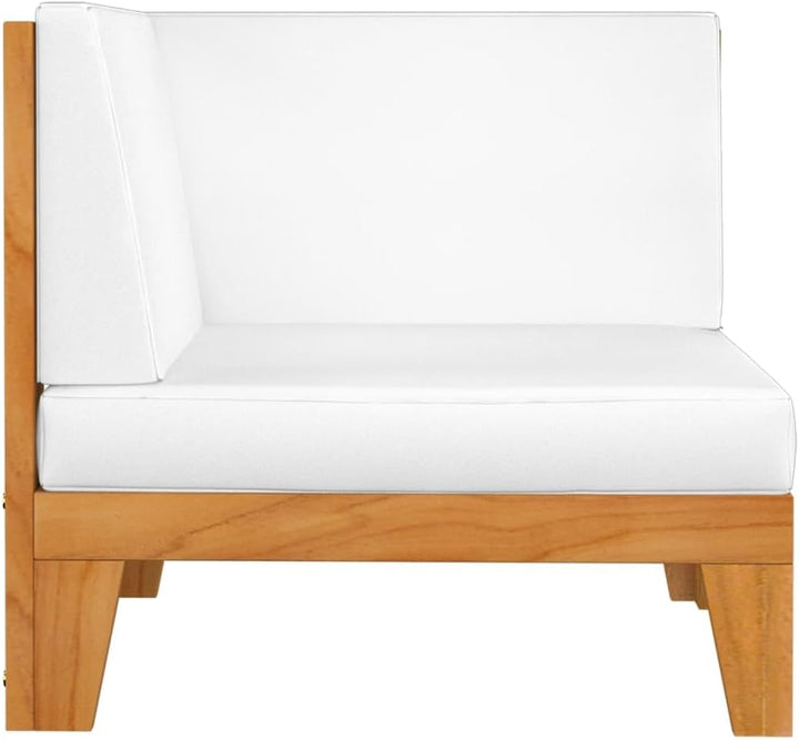 vidaXL Akazienholz Massiv Gartenmöbel 2-TLG. mit Auflagen Ecksofa Tisch Sofa Lounge Sitzgruppe Garte