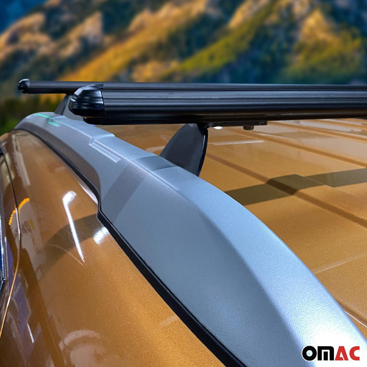 Dachträger Gepäckträger Relingträger kompatibel mit Ford Ecosport 2015-2023 Schwarz Alu 2X