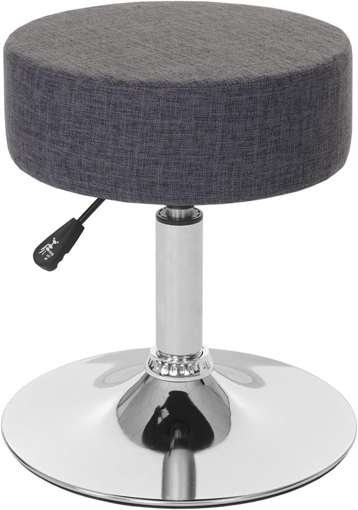 Mendler Hocker HWC-C22, Sitzhocker Schminkhocker, höhenverstellbar Ø 35cm - Textil, grau, Textil, Gr