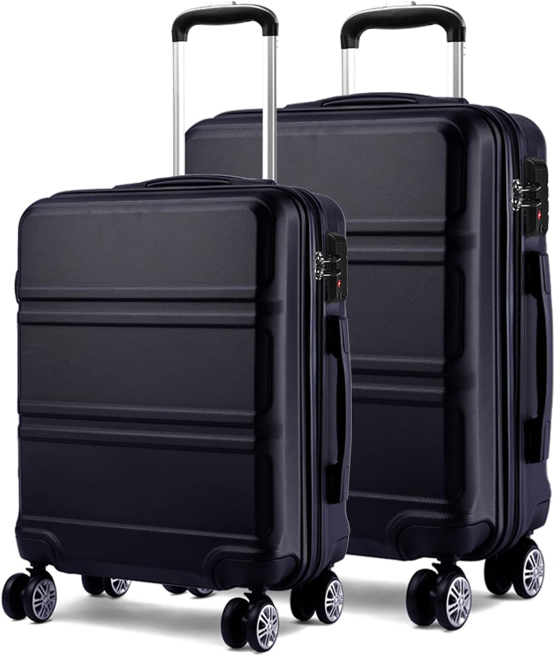 KONO Kofferset 2 Teilig Koffer Trolleys Gepäcksets, 65cm Mittelgross Koffer und 74cm Gross Koffer, L