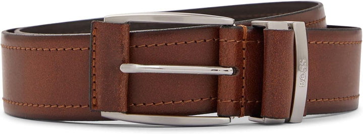 BOSS Herren Sody-NSP Sz40 Gürtel aus italienischem Leder mit glattem Finish und Logo auf der Schlauf