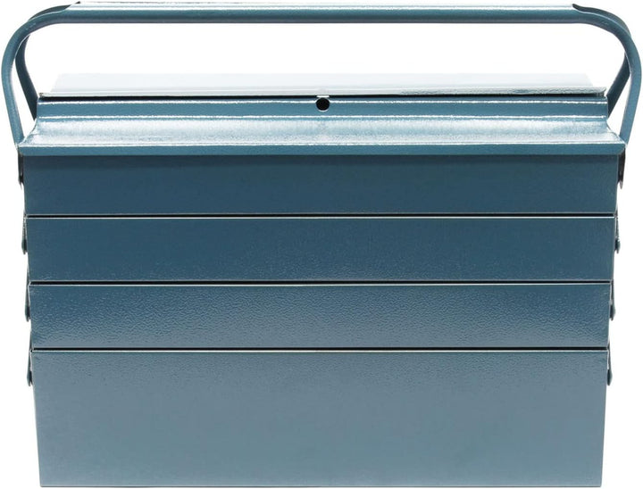 Wiltec Werkzeugkiste 420x200x250mm aus Stahl mit 7 Fächern, beständiger Werkzeugkasten mit Handgriff