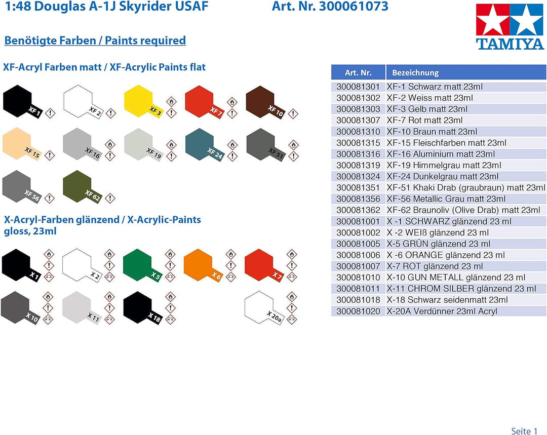 Tamiya 300061073 - 1:48 WWII Douglas A-1J Skyrider USAF