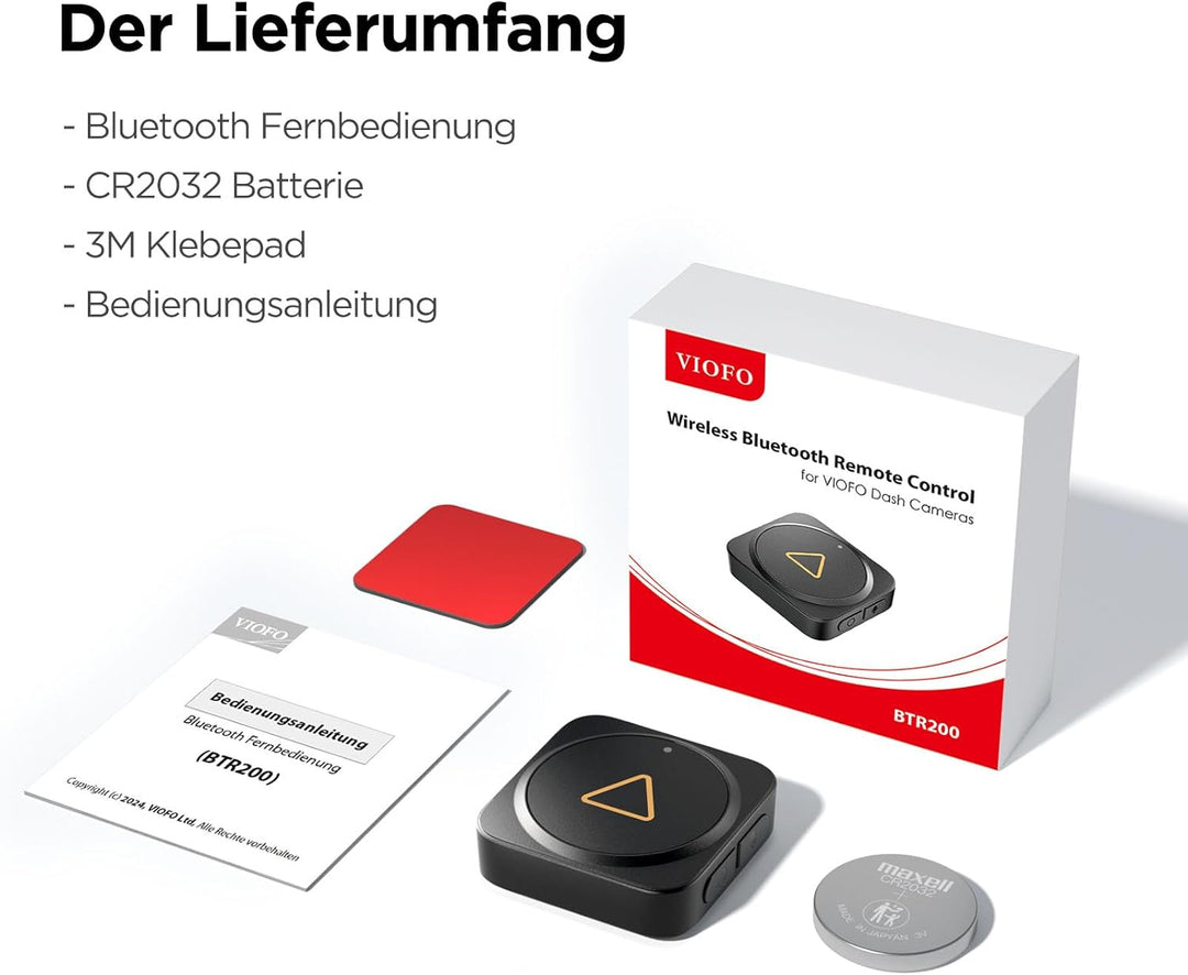 VIOFO Bluetooth Notfall Fernbedienung für A129 Reihe Dashcam, A119 Mini, A229 Duo, T130 u. A139 / A1