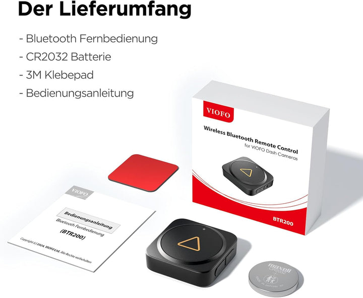 VIOFO Bluetooth Notfall Fernbedienung für A129 Reihe Dashcam, A119 Mini, A229 Duo, T130 u. A139 / A1