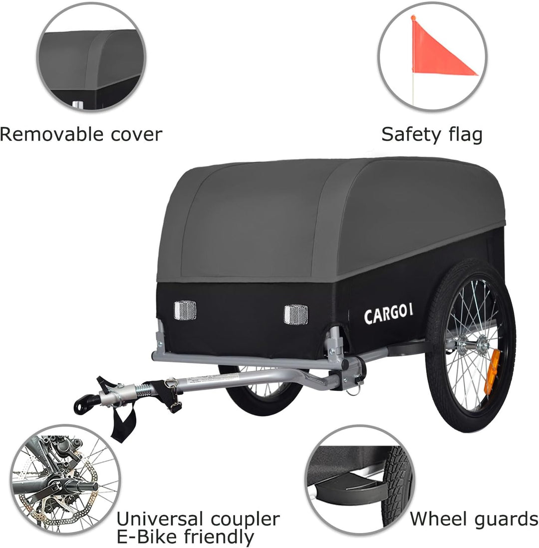 Tiggo VS Cargo I Lastenanhänger Klappbar Fahrradanhänger Trailer Transportanhänger CT901 Grau