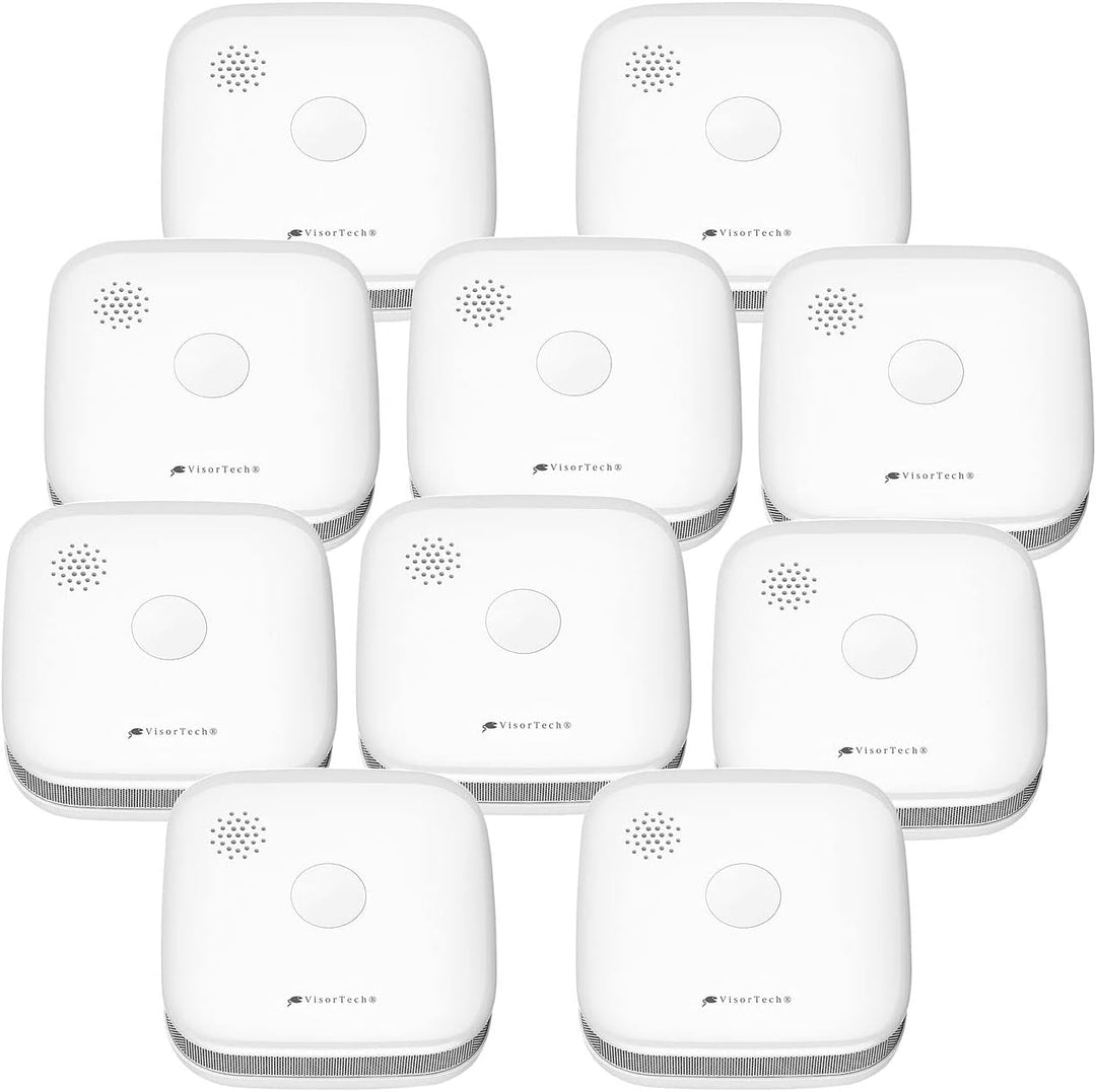 VisorTech Feuermelder Funk: 10er-Set drahtlos vernetzbare Funk-Rauchwarnmelder, 5-Jahres-Batterie (V