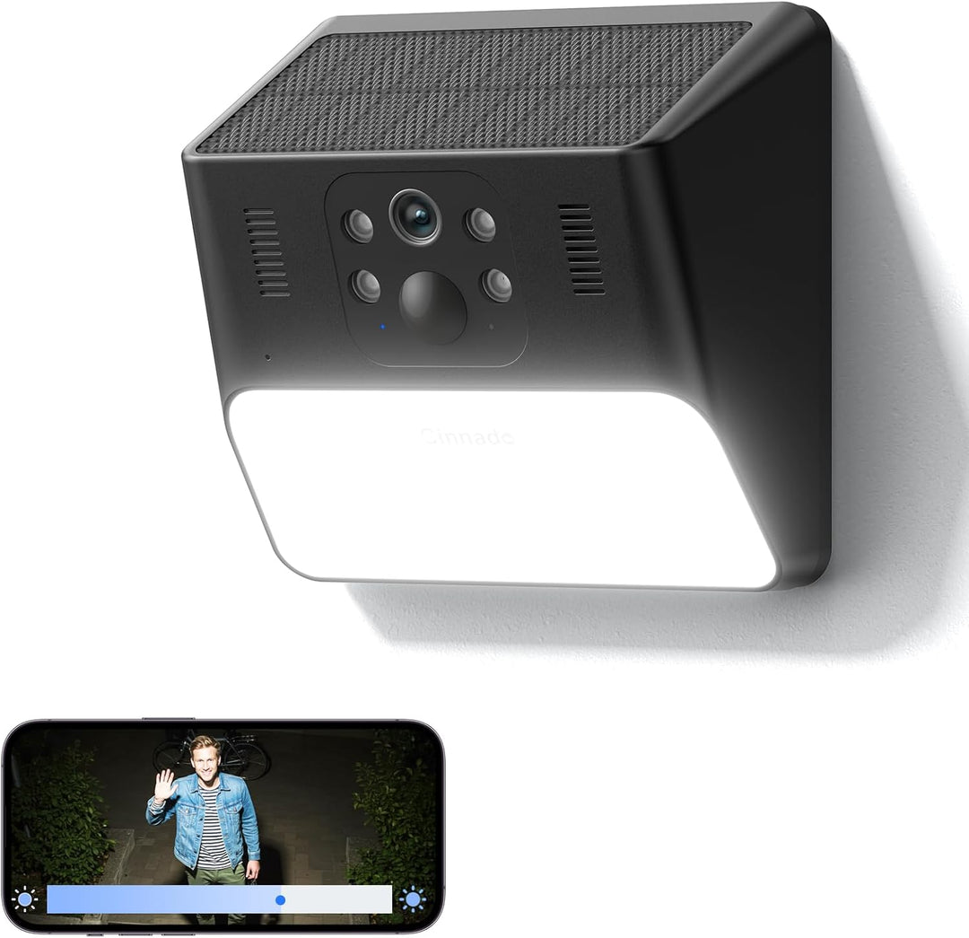 Cinnado Überwachungskamera Aussen Akku Solar - 2K Kabellose WLAN Kamera Überwachung Aussen, Outdoor