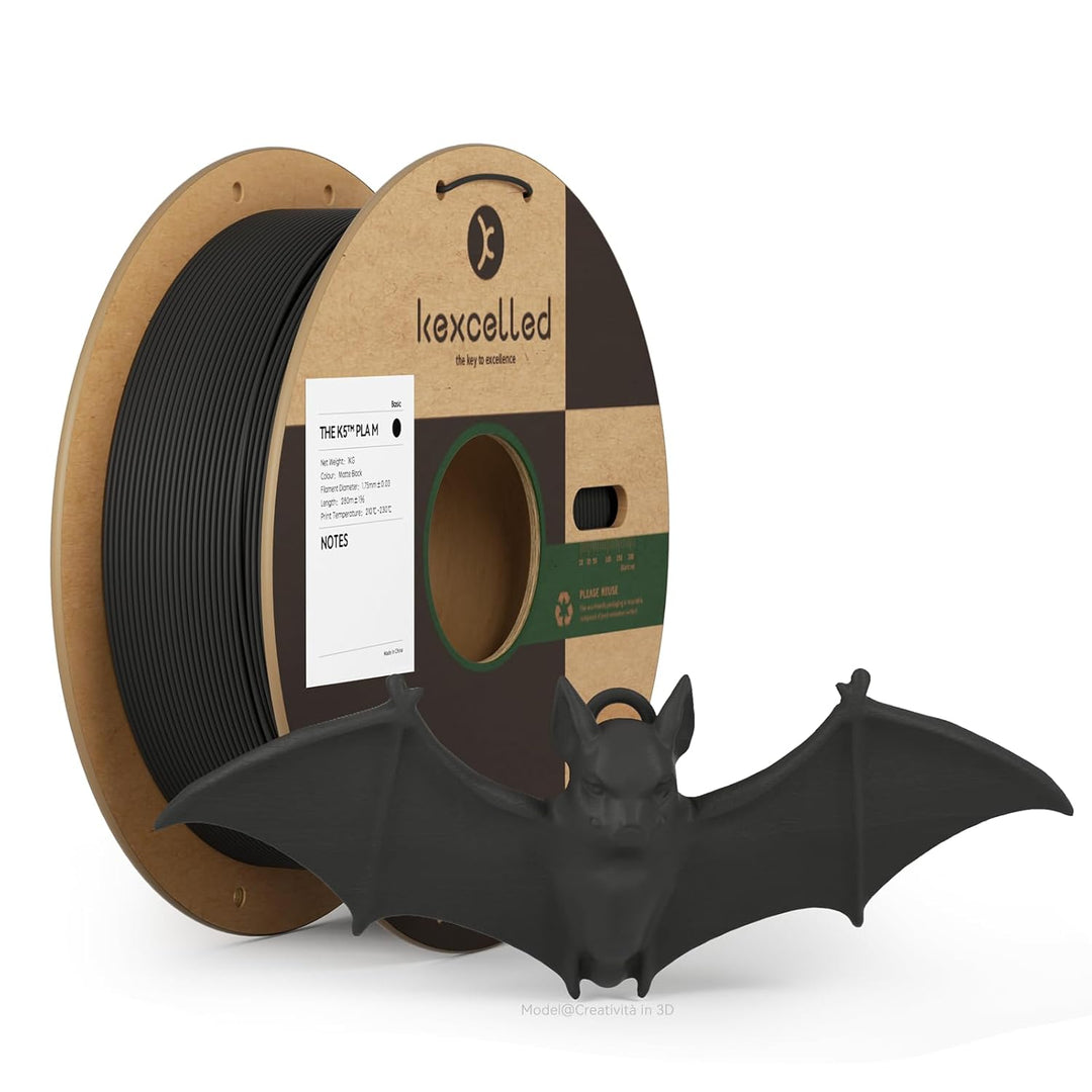 kexcelled Matte PLA Filament 1,75 mm +/- 0,03 mm, Glanzfreie Farbe, Matt Textur, 3D Drucker Filament