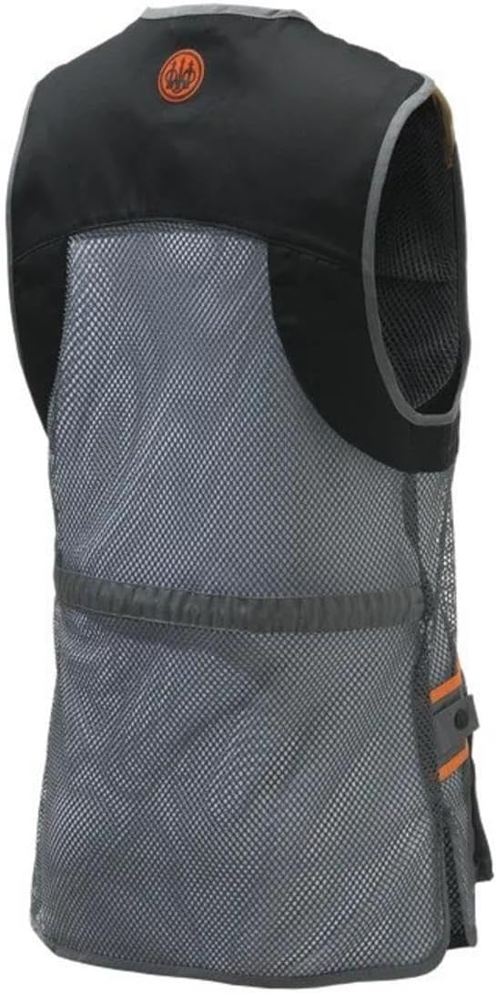 Beretta Schiessweste FULL MESH VEST Tontauben TRAP SKEET leichte Weste schwarz-grau, Grössen:M, M