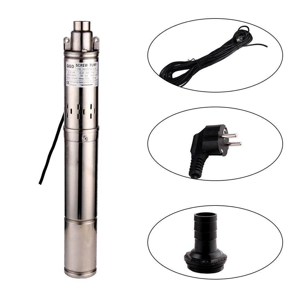 SHYLIYU Tiefbrunnenpumpe Edelstahl Tauchpumpe Ø76mm Brunnenpumpen 1800l/min wasserpumpe für brunnen