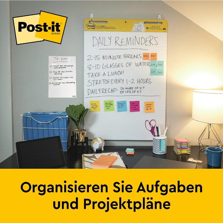 Post-it Super Sticky Meeting Charts, Packung mit 1 Block, mit 20 Blättern, 584 mm x 508 mm, Farbe: W