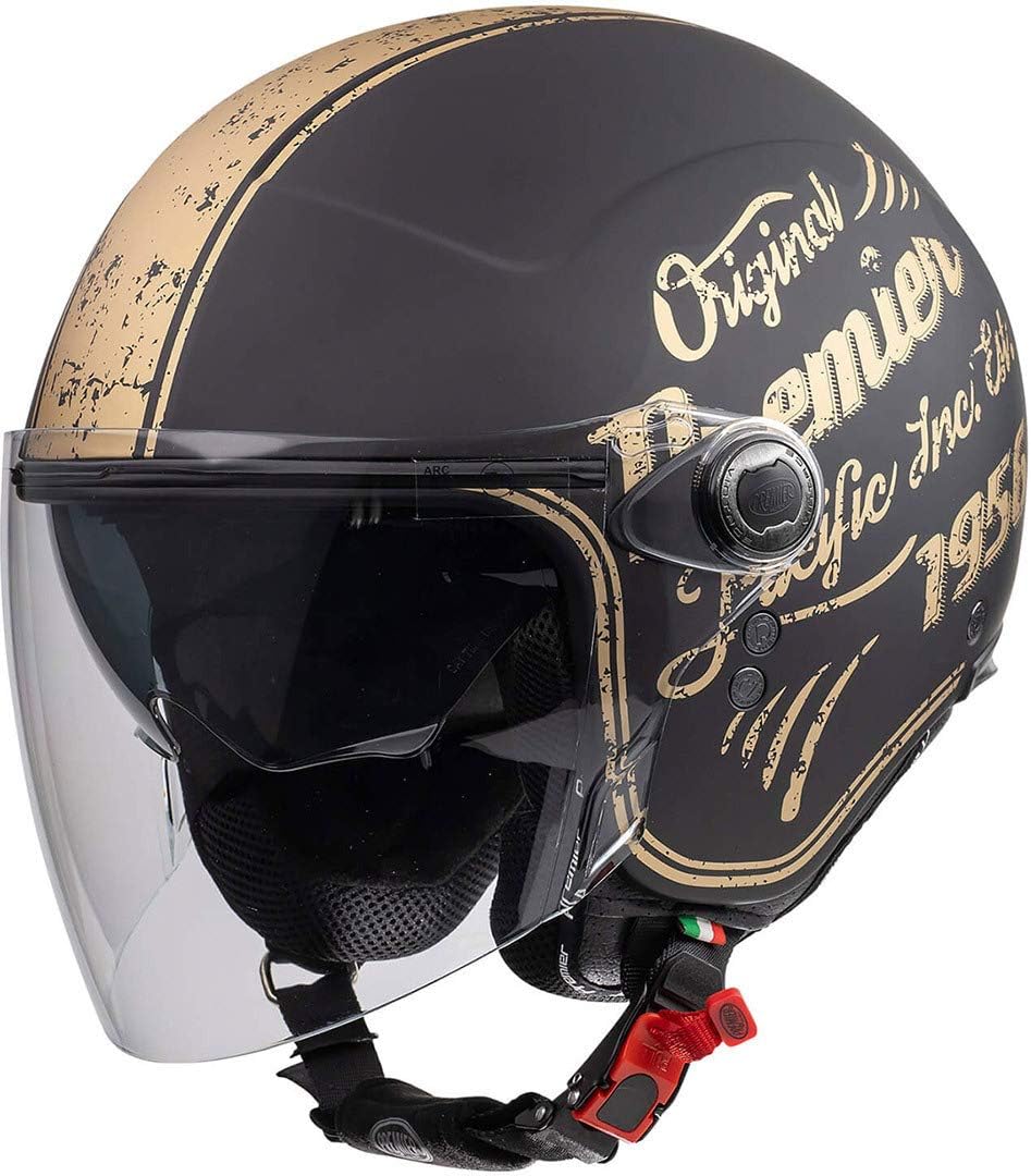 Premier Unisex Rocker Visor Or19 Bm Helmet XL (59) SCHWARZ/GOLD, XL (59) SCHWARZ/GOLD