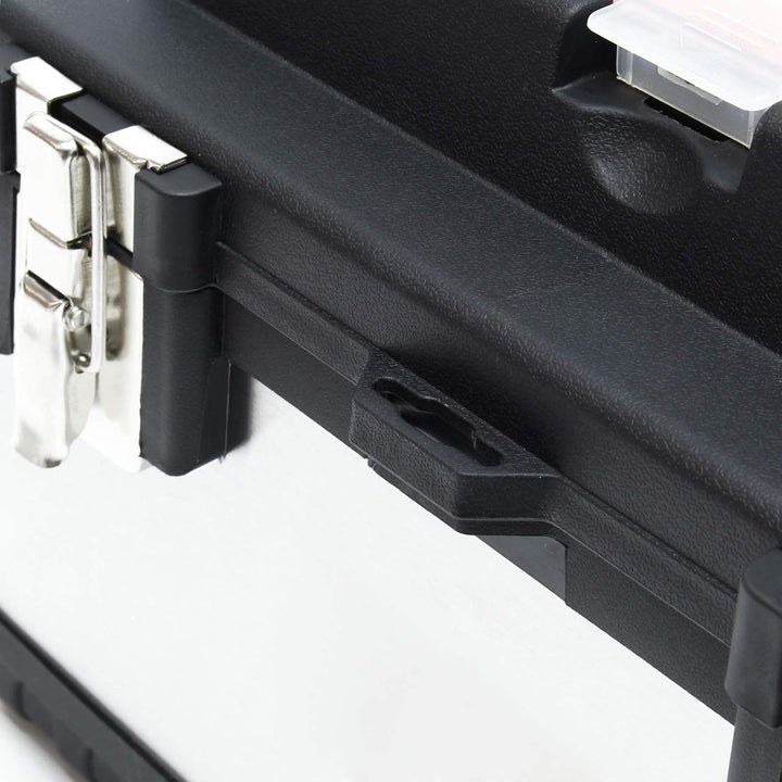 Wiltec Werkzeugkasten 38x27x25 cm aus Edelstahl, Universal Werkzeugkoffer mit Kunststoff-Rahmen, Wer