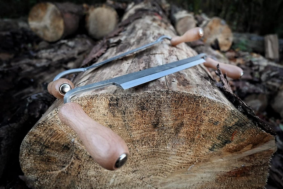 KIRSCHEN Werkzeuge 4000250 | Zugmesser, gerade, 250 mm, 2 Weissbuchenhefte, Rindenschäler, Rindenabz