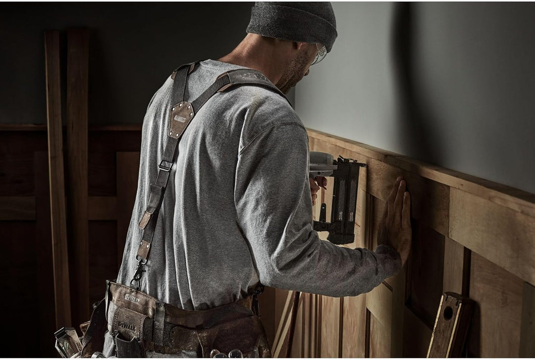 DEWALT Leder Werkzeuggürtel, langlebig, 11 Tasche Professionelle Gürtel (DWST550112) Werkzeugschürze