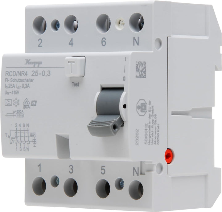 Kopp Fehlerstrom-Schutzschalter, RCD, 25 A, 300mA, 4-polig, 752543097 25A/300mA, 25A/300mA